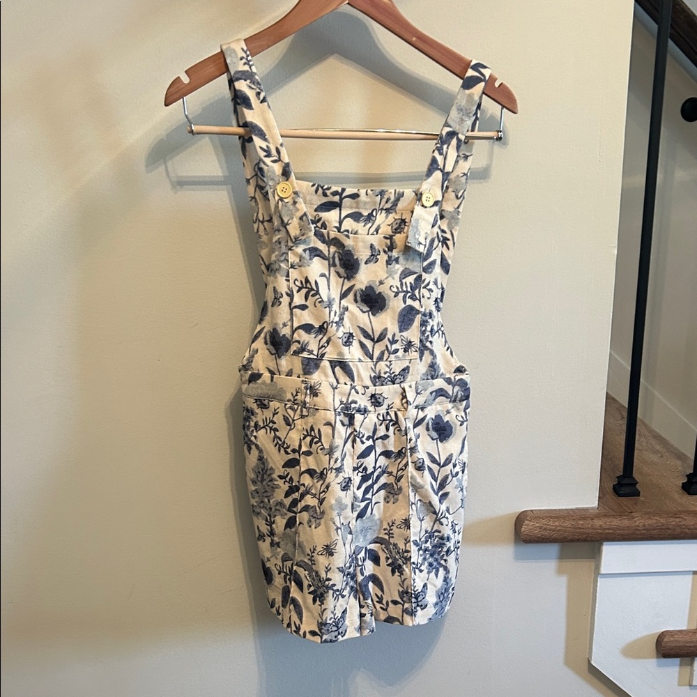Cider Blue and Cream Floral Jumpsuit